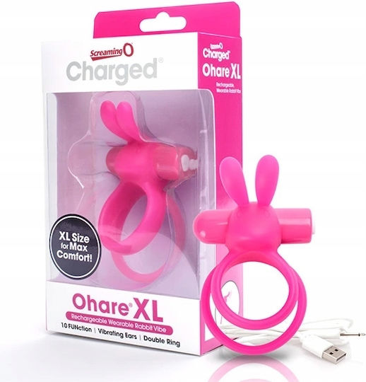 Screaming O Charged Ohare XL Δονούμενο Δαχτυλίδι Πέους Σιλικόνης Ροζ