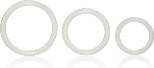 Calexotics Tri Cock Rings Сет Пръстени Петел Бели 3бр