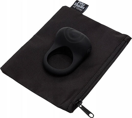 Fifty Shades of Grey Sensation Vibrating Love Δονούμενο Δαχτυλίδι Πέους Σιλικόνης Μαύρο