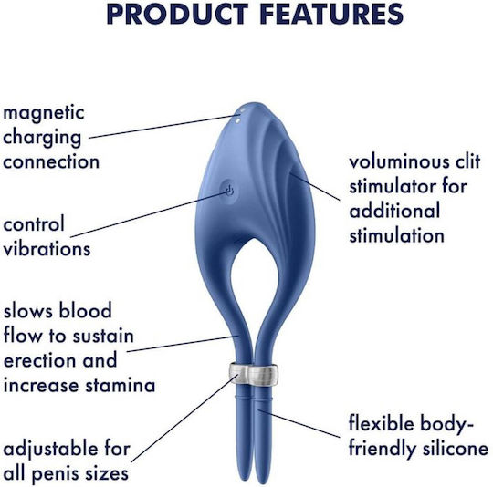 Satisfyer Duelist Vibrating Cock Ring Cock Blue