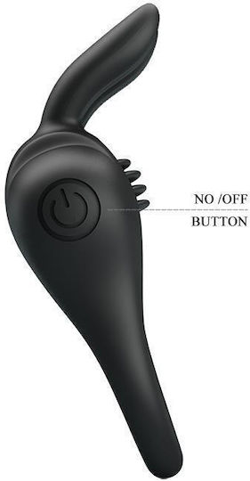 Pretty Love Davion Rabbit Vibrator Ring Vibrating Cock Ring Schwanz Silikon Schwarz
