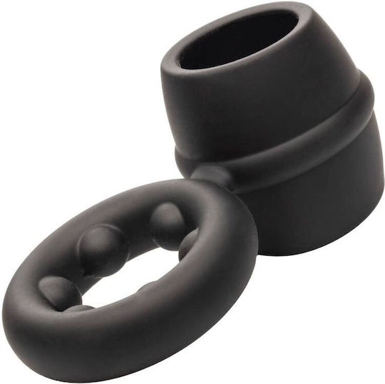 Calexotics Alpha Liquid Dual Cock Ring Schwanz & Hoden Silikon Black