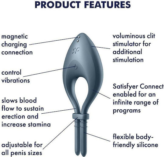 Satisfyer Bullseye Ring Vibrator Grey