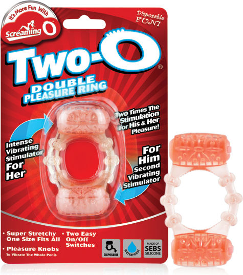 Screaming O Two-o Vibrant Inel Cock Silicon Roșu TS017A