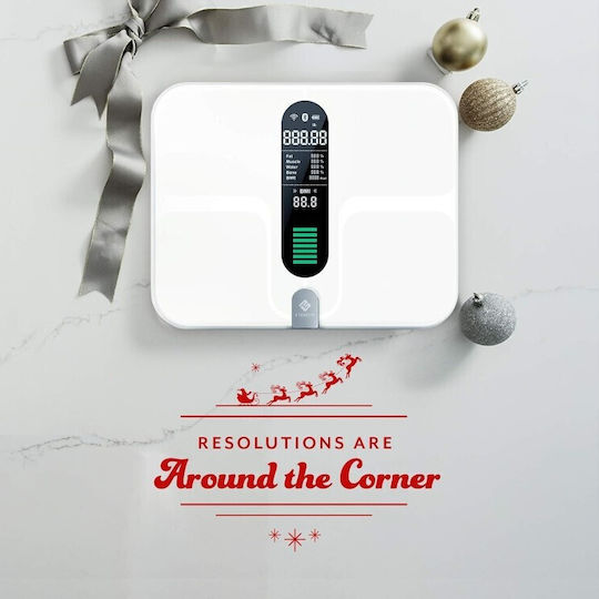 Etekcity ESF00+ Smart Fitness Smart Bathroom Scale with Body Fat Counter White