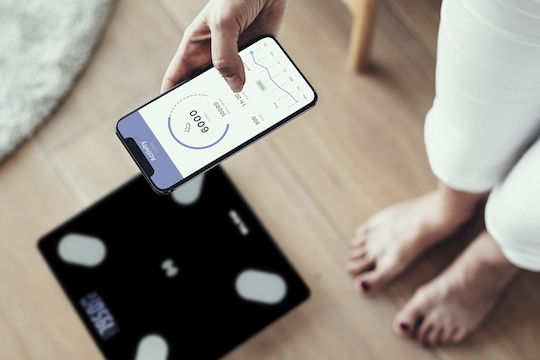 Blow Smart Badezimmerwaage mit Körperfettmessung & Bluetooth in Schwarz Farbe 44-092