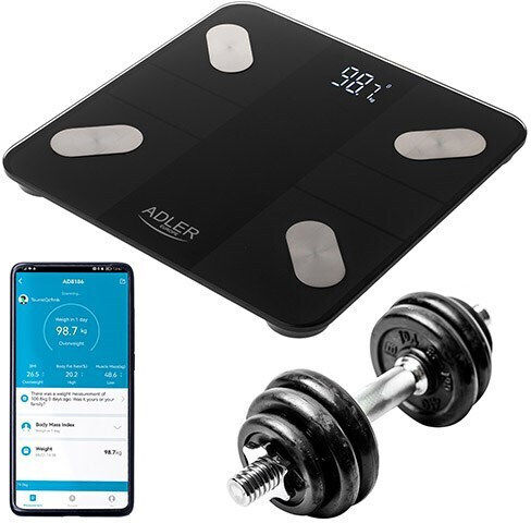 Adler Ψηφιακή Ζυγαριά 180kg Μαύρη AD 8186