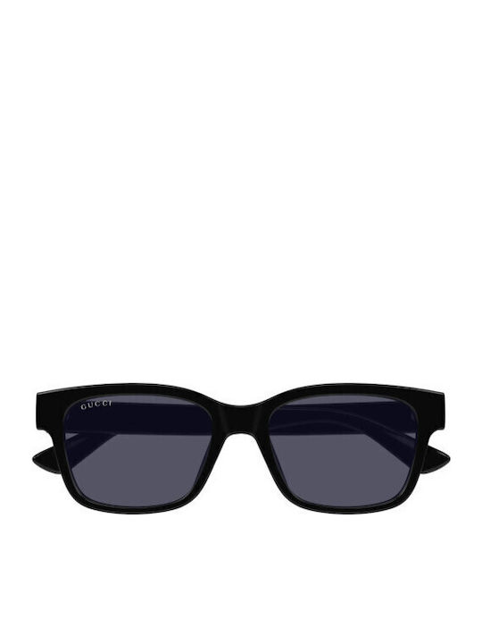 Gucci Unisex Sunglasses With Black Horn-Rimmed Frame And Grey Lens