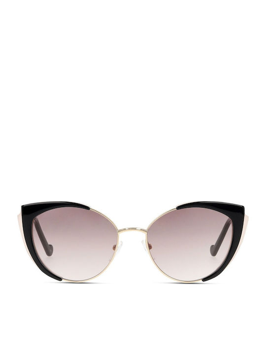 Liu Jo Damen Sonnenbrille mit Schwarz Gestell und Rosa Spiegel Linse LJ709S-004