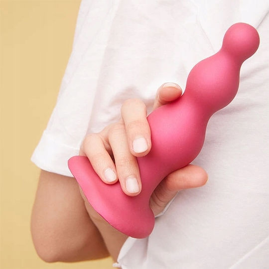 Strap On Me Dildo Plug Beads Large Metallic Raspberry Pink