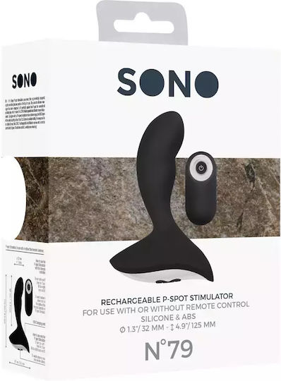Shots By Rechargeable Silicone Prostate Stimulator Анална тапа Черна 1см