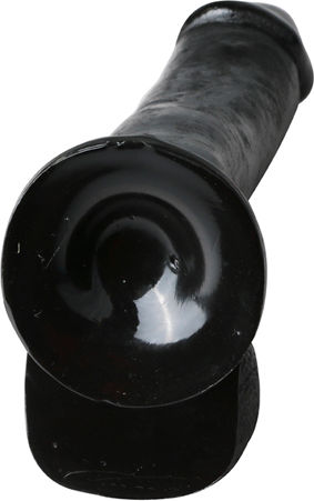 Basix Rubber Works Ρεαλιστικό Dildo με Όρχεις και Βεντούζα Μαύρο 30cm