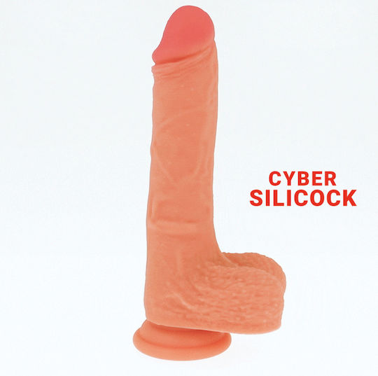 Cyber Silicock Ρεαλιστικό Dildo με Όρχεις και Βεντούζα Flesh 20.5cm