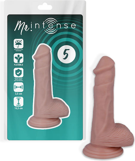 Intense Mr Intense Realistic Cock 5 Реалистично дилдо с Топки и Вендуза Телесен 16.5см