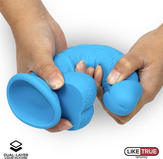 IntoYou Ρεαλιστικό Dildo με Όρχεις και Βεντούζα Μπλε 20cm