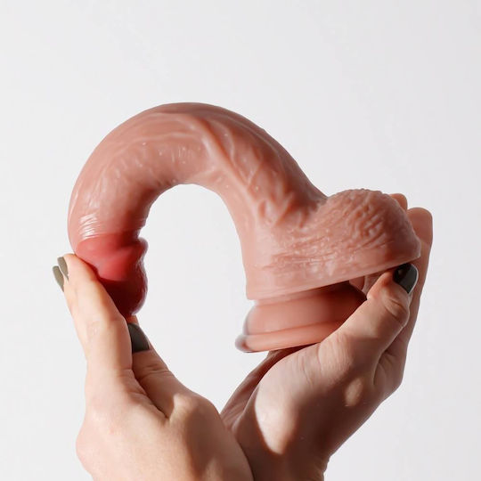 Crushious Glass Dildo with Balls and Suction Cup Flesh 21cm