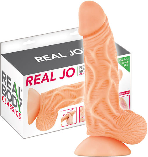 Real Body Реалистично дилдо с Топки и Вендуза Телесен 18см