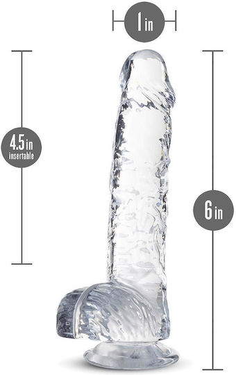 Blush Ρεαλιστικό Dildo με Όρχεις και Βεντούζα Διάφανο 15cm