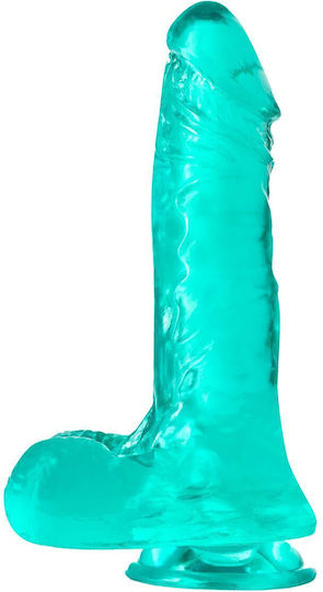 B Yours Plus Ram N' Jam Ρεαλιστικό Dildo με Όρχεις και Βεντούζα Teal 20cm