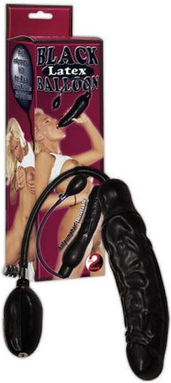 Black Latex Balloon Glass Dildo Inflatable Black 23cm 05257400000