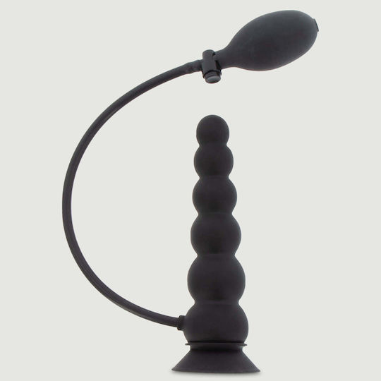 Hidden Desire Dildo Φουσκωτό με Όρχεις και Βεντούζα Μαύρο 22.5cm