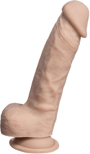 SilexD Glass Dildo with Balls and Suction Cup Flesh 18cm