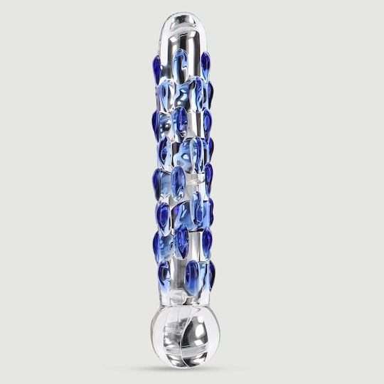 ToyJoy Diamond Dazzler Γυάλινο Dildo Μπλε 16cm