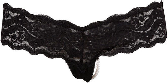 Cottelli Collection Lace Thong Женски Секси Прашка Black