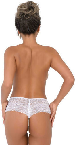 Noir Handmade Γυναικείο Sexy String Αυτοκινήτου Λευκό