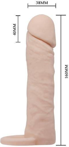 Baile Realistic Penis Sleeve Medium Προέκταση Πέους Flesh 16cm