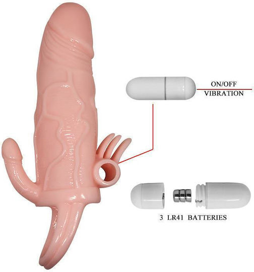 Baile Brave Man Vibe Προέκταση Πέους με Δόνηση Flesh 15cm