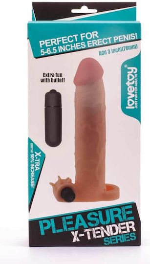 Lovetoy Pleasure Xtender Penis Extension With Brown Vibration 19.5cm
