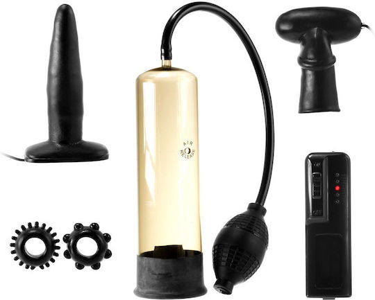 Seven Creations Male Mens Kit Multiple Sensation Пенис помпа с вибрация Черен