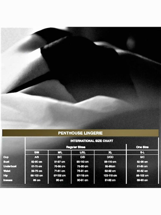 Penthouse Devil's Advocate Teddy Sexy Κορμάκι με Δαντέλα Black