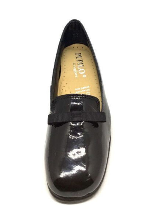 Patent Leather Women's Moccasins in Black Color