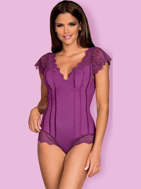 Obsessive Moketta Sexy Κορμάκι με Δαντέλα Purple