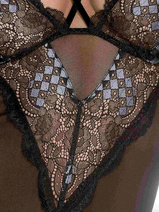 Casmir Lingerie Giorgia Bodysuit Sexy Cu Dantelă Teddy Negru