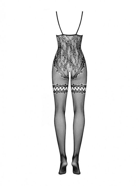 Obsessive F213 Sexy Bodystockings Gittermuster mit Offenem Schritt Schwarz