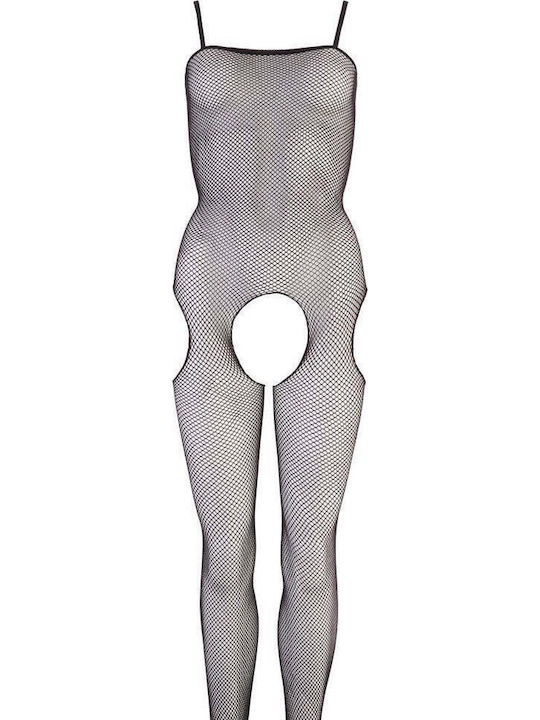 Mandy Mystery Catsuit Mesh Ouvert Ολόσωμο Καλσόν Διχτυωτό με Ανοιχτό Καβάλο Black