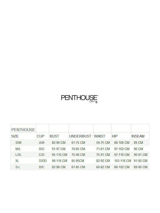 Penthouse Penthouse Hot Nightfall Bodystocking Ολόσωμο Καλσόν Διχτυωτό με Ανοιχτό Καβάλο Red