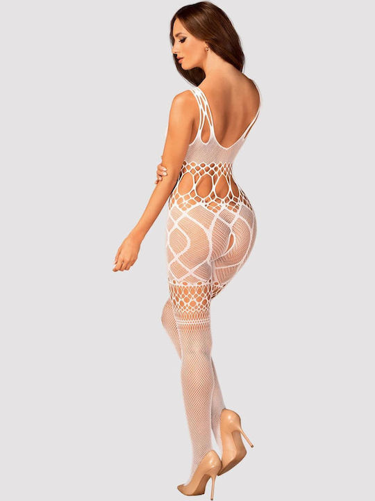 Obsessive G330 Obsessive Mesh Bodystocking with Open Crotch White