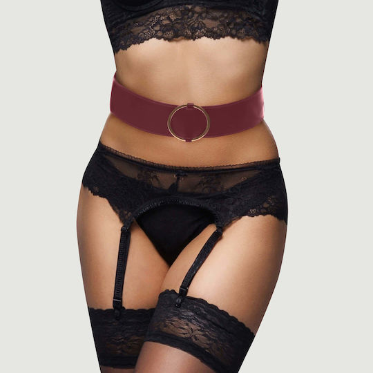 Shots Ouch Halo Waist Belt with Connector Sexy Accessories Burgundy