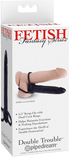 Pipedream Fetish Fantasy Series Double Trouble με Dildo 14.5cm σε Μαύρο Χρώμα