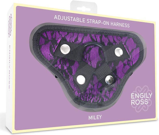Miley Universal Adjustable Harness With 3 Silicone Rings Purple (έως 18 Δόσεις)