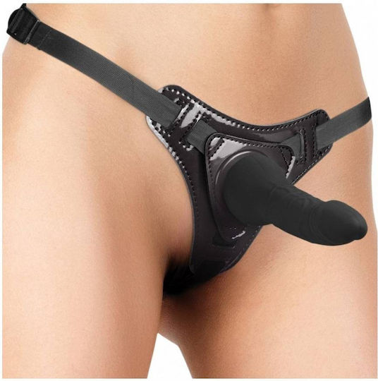 Shots Ouch Pleasure Strap-On Harness with Dildo 15cm in Black Color