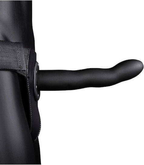Shots Ouch Curved Hollow Harness with Dildo 20.6cm in Black Color