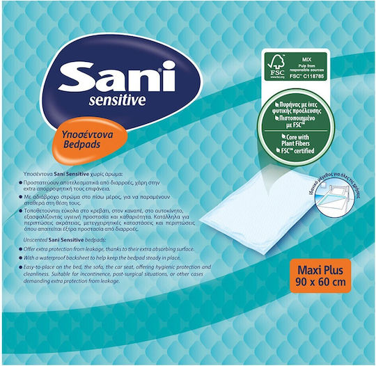 Sani Sensitive Maxi Plus Incontinence Underpads 60x90cm 15pcs