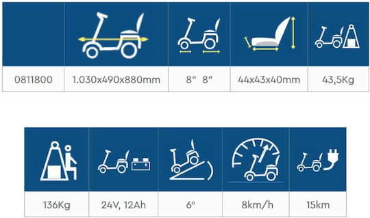 Mobiak Apollo Klappbarer Rollstuhl Scooter 0811800 Schwarzer