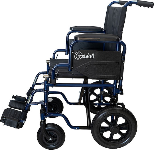Mobiak Gemini Rollstuhl 12 Zoll Einfacher Typ mit Einfacher Rücken Aapli Plasti 46cm Blau