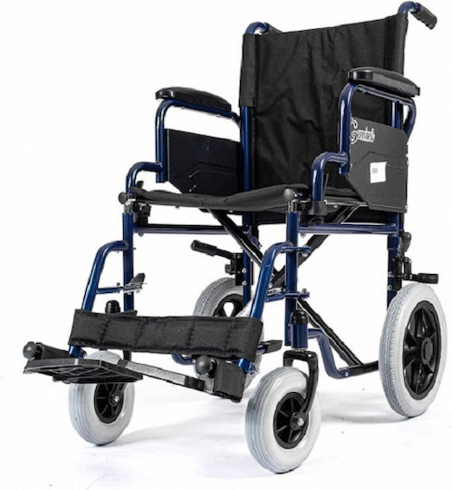 Mobiak Gemini Rollstuhl 12 Zoll Einfacher Typ mit Einfacher Rücken Aapli Plasti 46cm Blau